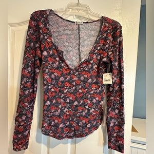 Free People NWT Floral Top